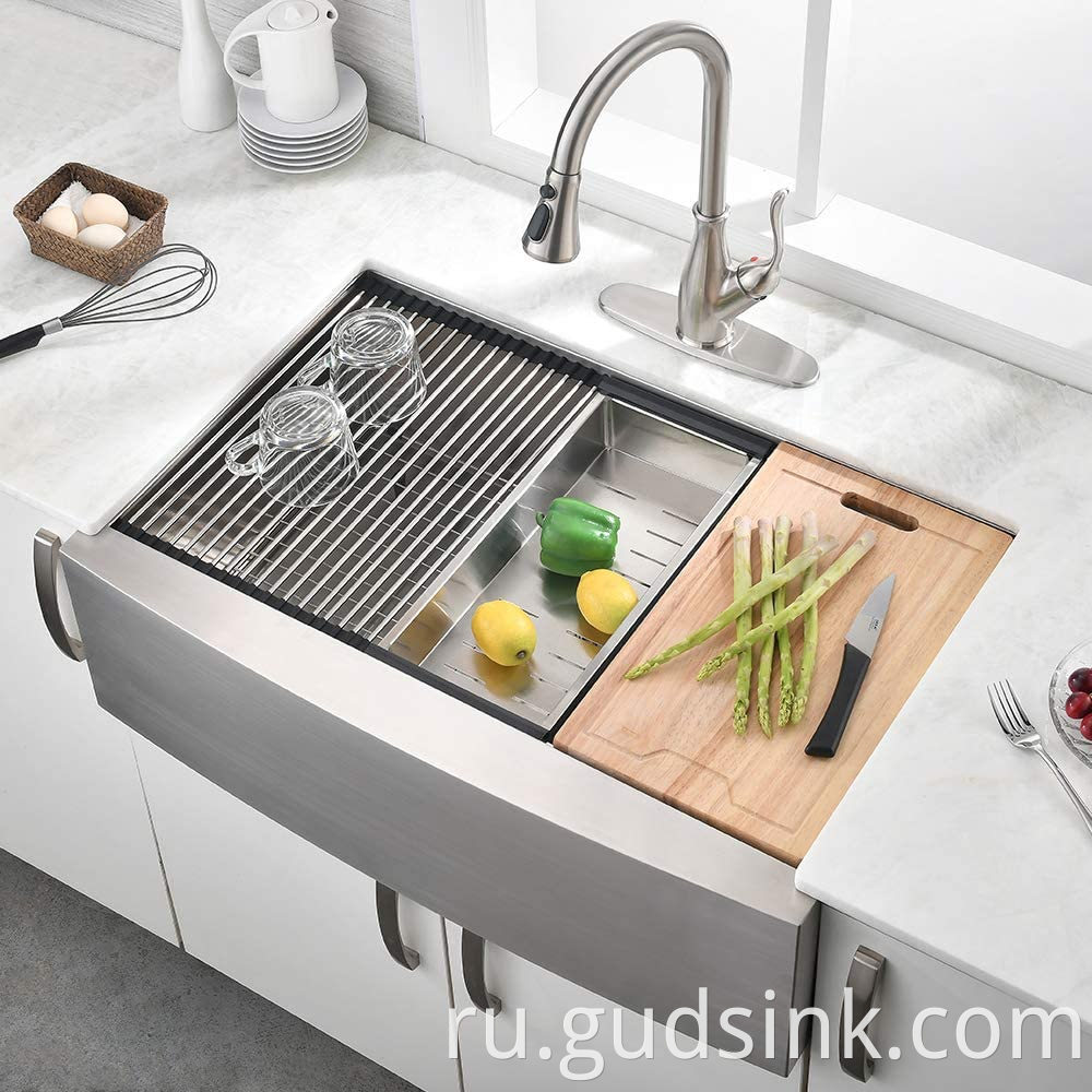 stainless steel sink with counter